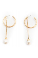 Boucles d'oreilles anneau perle